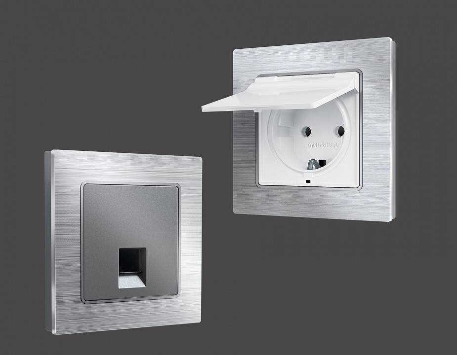 Рамка на 1 пост Ambrella Volt Platos Металл AF550101