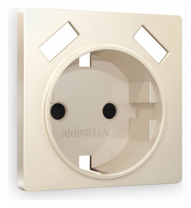 Накладка для розетки с заземлением и со шторками и 2хUSB type A Ambrella Volt Quant AP3290