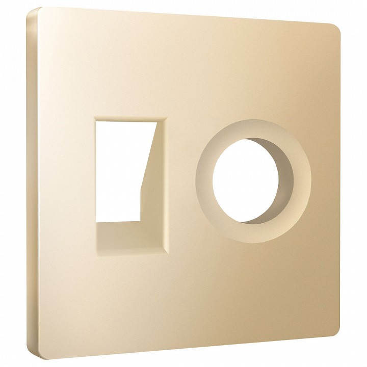 Накладка для ТВ-розетки и RJ-11 или RJ-45 Ambrella Volt ALFA AP6125