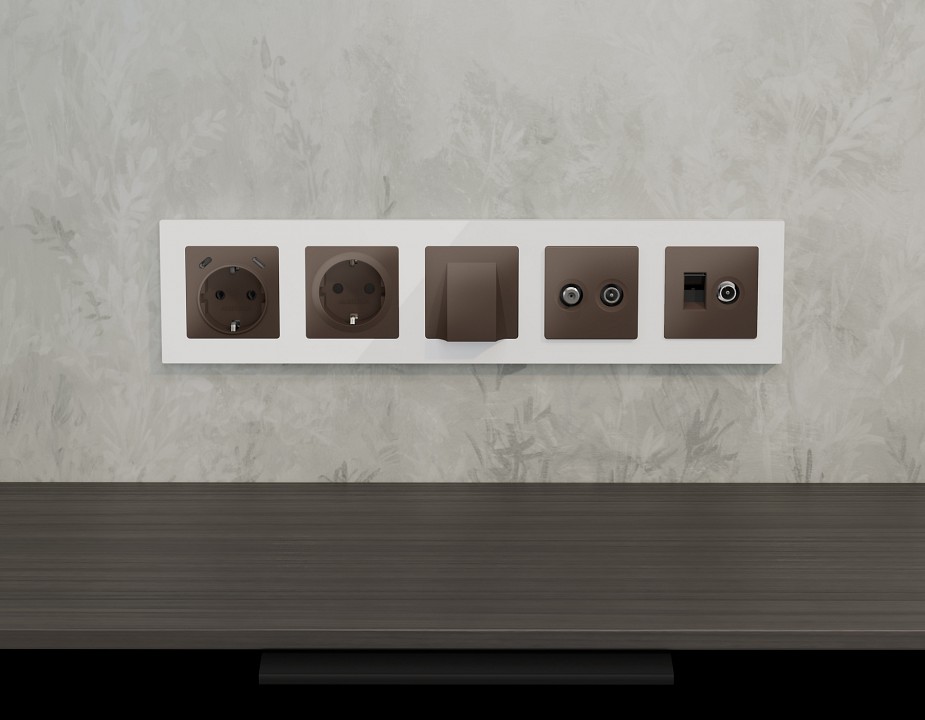 Накладка для розетки для вывода кабеля Ambrella Volt ALFA AP6458