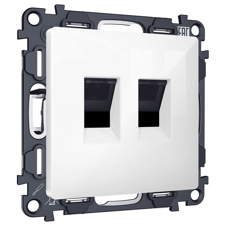 Розетка двойная Ethernet RJ-45 без рамки Ambrella Volt MA MA112110