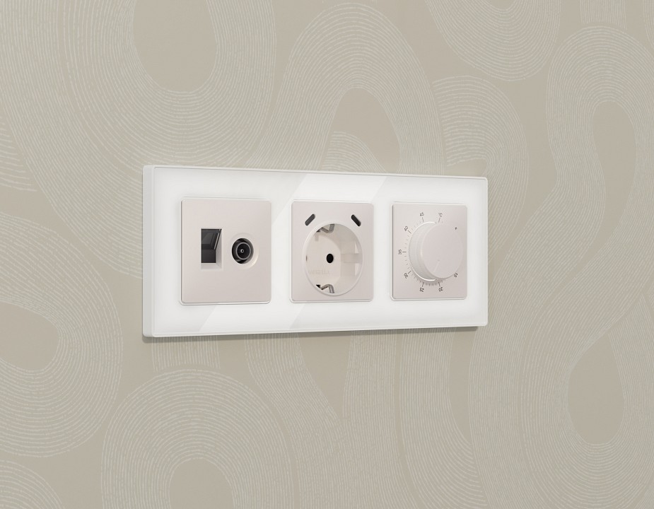 ТВ-розетка и розетка Ethernet RJ-45 без рамки Ambrella Volt MA MA212510