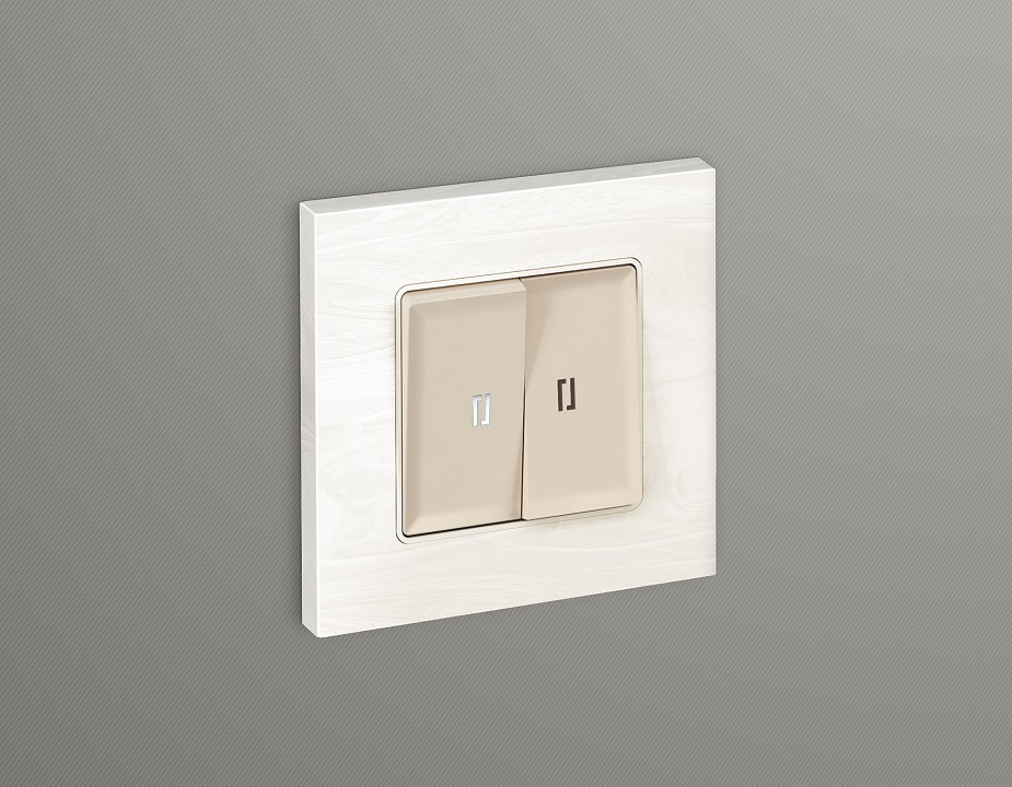 Выключатель двухклавишный с подсветкой без рамки Ambrella Volt Quant MA324015