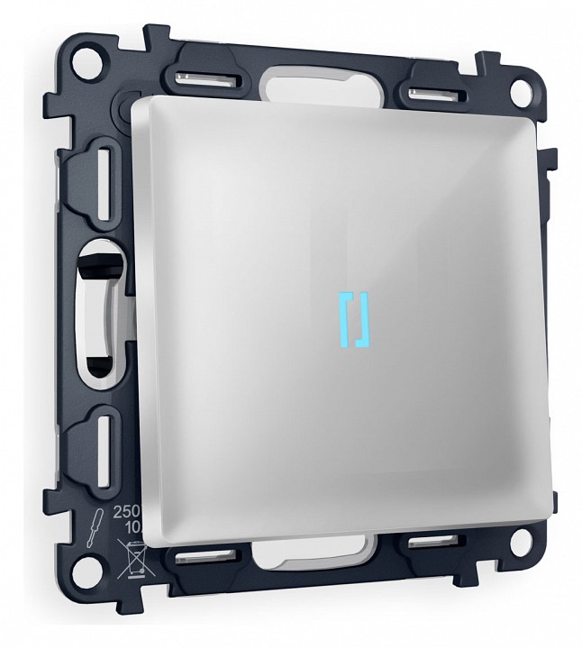 Выключатель одноклавишный с подсветкой без рамки Ambrella Volt Quant MA402020