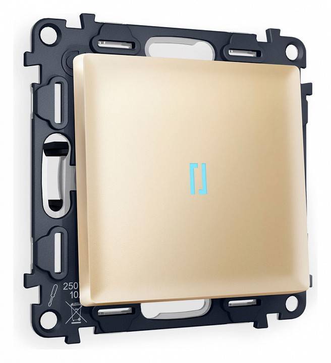 Выключатель одноклавишный с подсветкой без рамки Ambrella Volt Quant MA602020