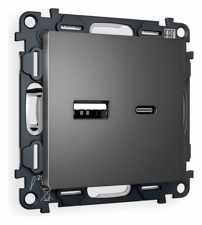 Розетка 2хUSB type A и C без рамки Ambrella Volt Quant MA661010