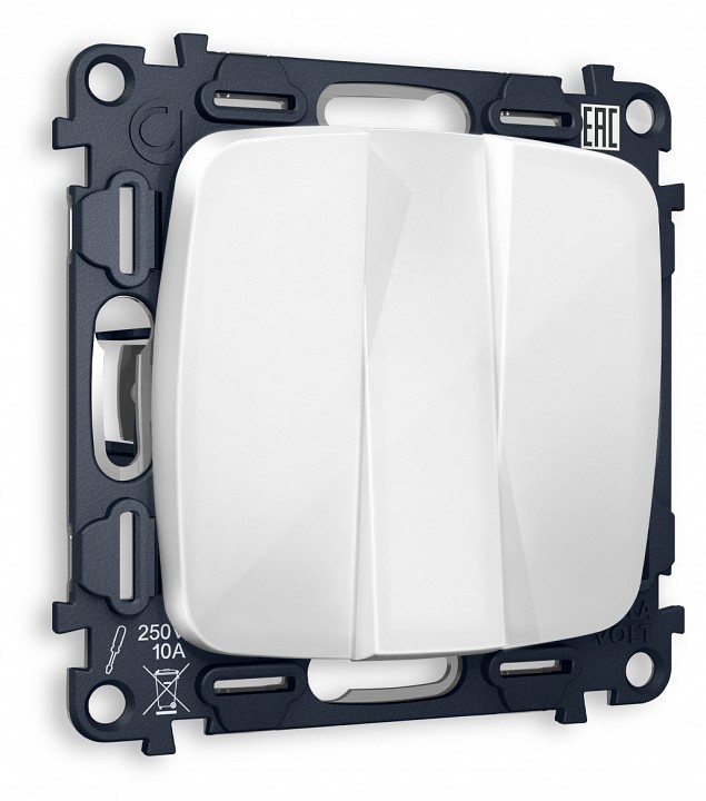 Выключатель трехклавишный без рамки Ambrella Volt MO MO105010