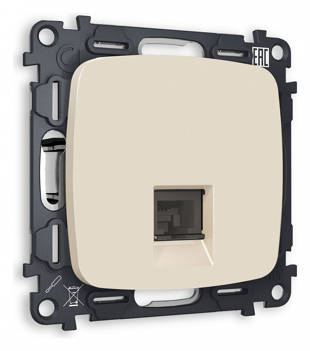 Розетка Ethernet RJ-45 и со шторками, без рамки Ambrella Volt Quant MO332010