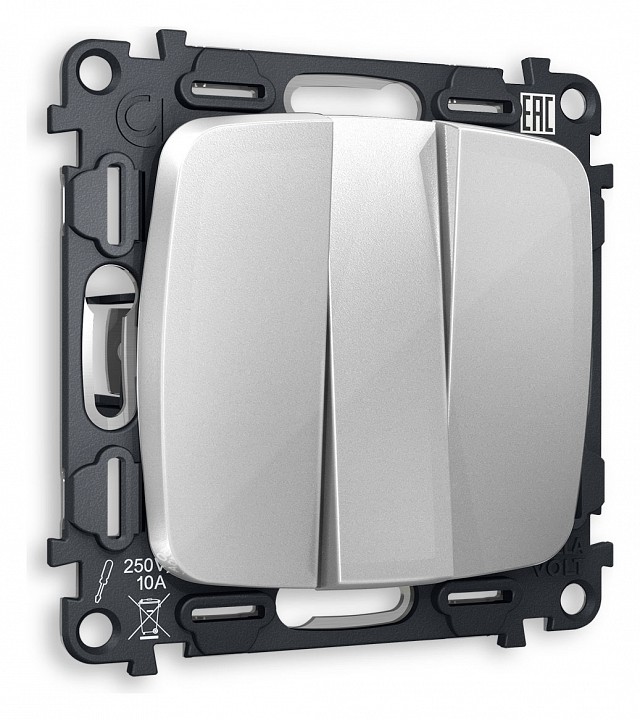 Выключатель трехклавишный без рамки Ambrella Volt Quant MO405010