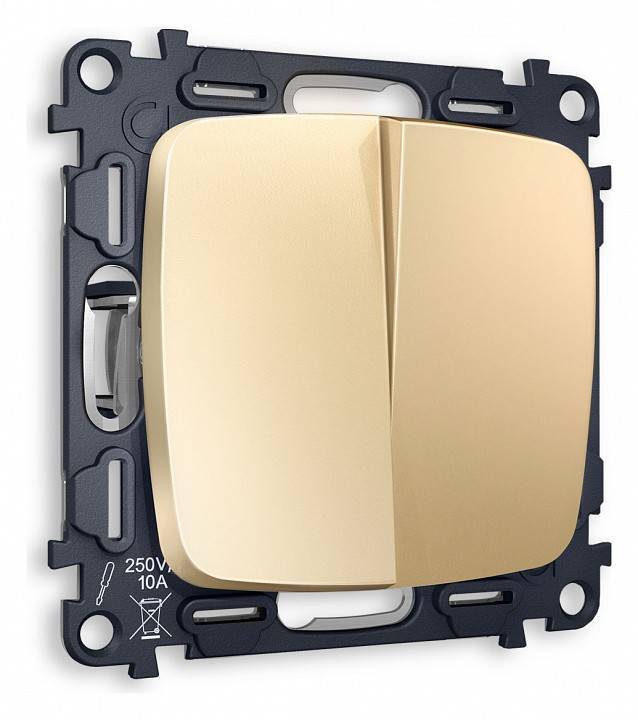 Выключатель двухклавишный без рамки Ambrella Volt Quant MO603010