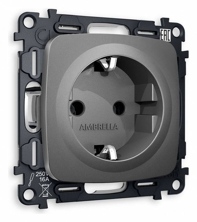 Розетка с заземлением, без рамки Ambrella Volt Quant MO656010