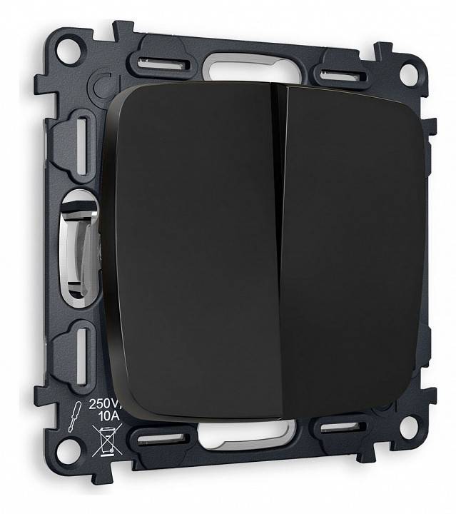 Выключатель проходной двухклавишный без рамки Ambrella Volt Quant MO803020