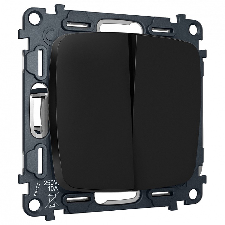 Выключатель перекрестный двухклавишный без рамки Ambrella Volt OMEGA MO803030