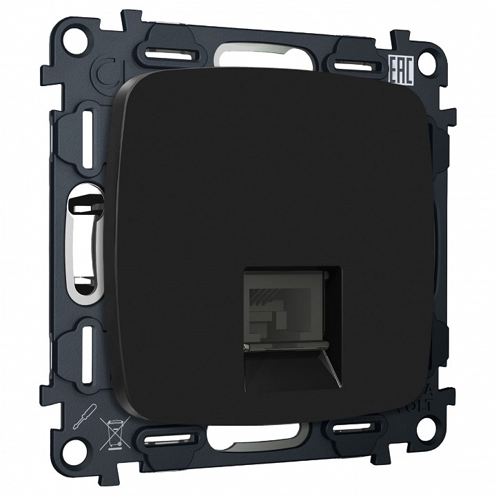 Розетка Ethernet RJ-45 и со шторками, без рамки Ambrella Volt OMEGA MO812005