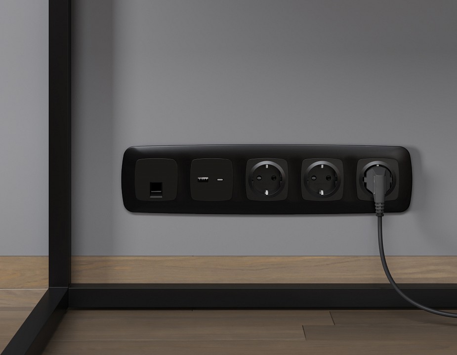 Розетка Ethernet RJ-45 и со шторками, без рамки Ambrella Volt OMEGA MO812005