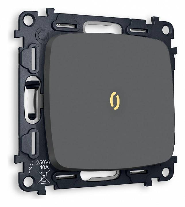 Выключатель одноклавишный с подсветкой без рамки Ambrella Volt Quant MO902010