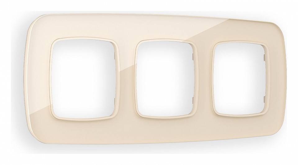 Рамка на 3 поста Ambrella Volt Radian Стекло натуральное OF350303