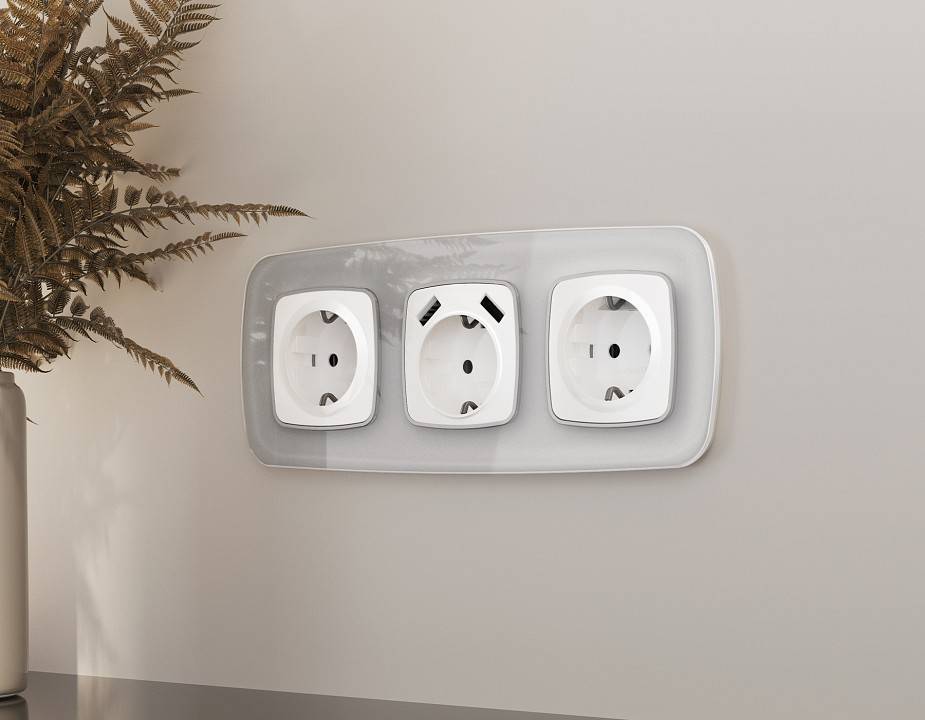 Накладка для розетки с заземлением Ambrella Volt Quant OP1060