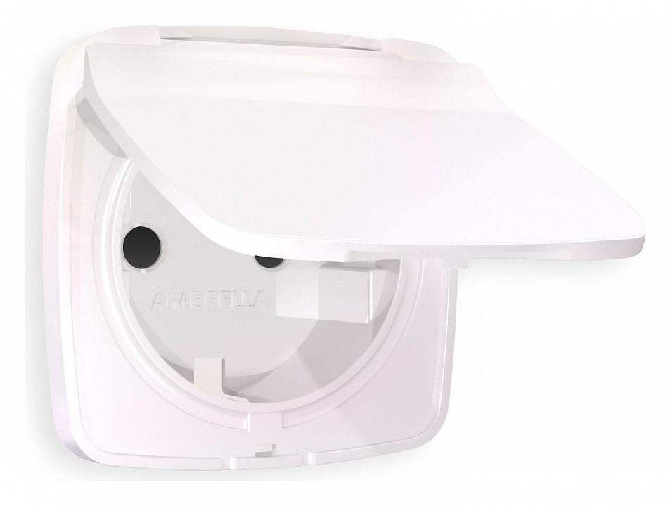 Накладка для розетки влагозащищенной с заземлением и со шторками с крышкой Ambrella Volt Quant OP2080