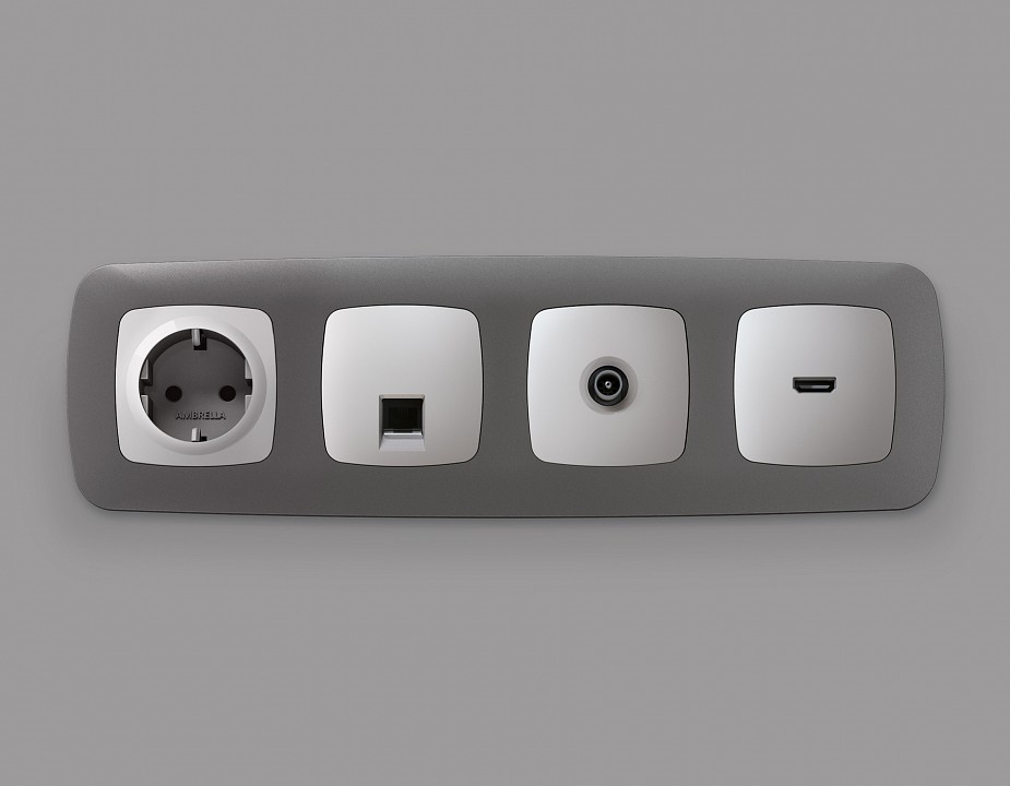 Накладка для розетки RJ-11 или RJ-45 Ambrella Volt Quant OP4120