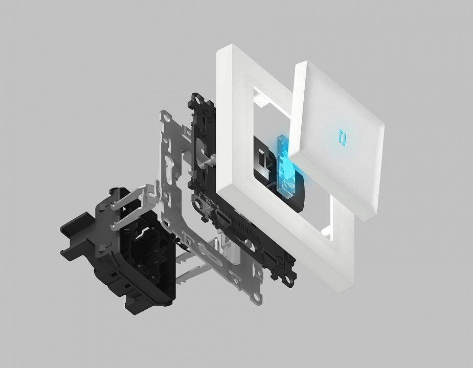 Механизм выключателя проходного одноклавишного Ambrella Volt Quant VM105