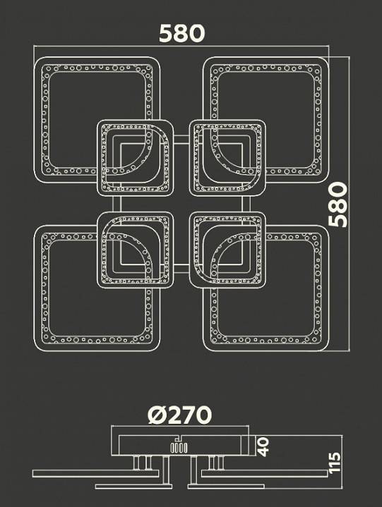 Потолочная светодиодная люстра Ambrella light FA FA4423 108 Вт с пультом FA4423