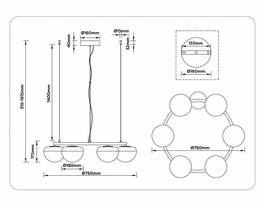 Подвесная люстра Ambrella Light LH LH12003