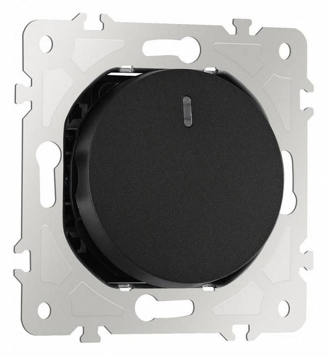 Выключатель одноклавишный с подсветкой без рамки Arte Milano 202 202.31-1.black