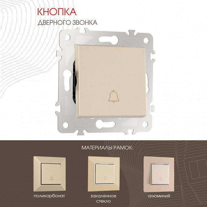Кнопка звонка без рамки Arte Milano 203 203.36-1.shampan