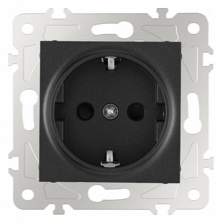 Розетка с заземлением и со шторкой, без рамки Arte Milano am-203 203.40-1.black