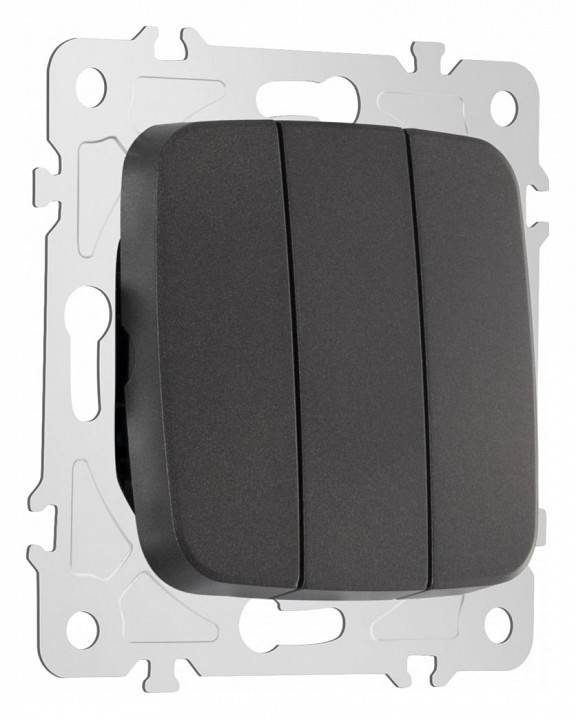 Выключатель трехклавишный без рамки Arte Milano 205 205.30-3.black