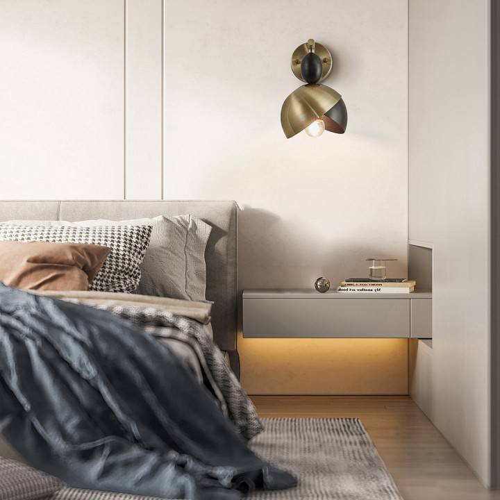 Бра Arte Milano Neapolis 71307 1 лампа 271307/1B BK/GD