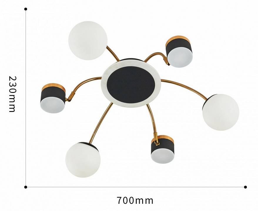 Потолочная люстра Arte Milano Ferrara 272040/6 BK/GD