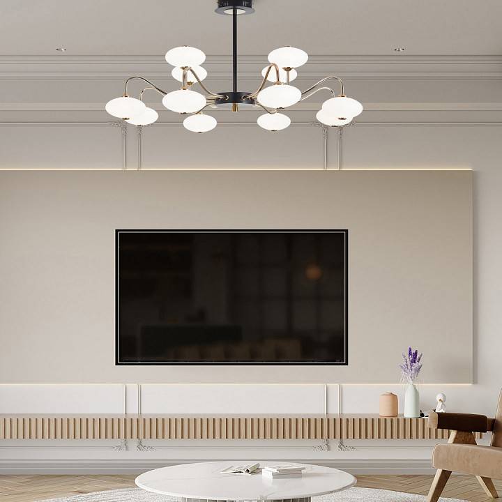 Люстра на штанге Arte Milano Neapolis 273908/12 BK/GD