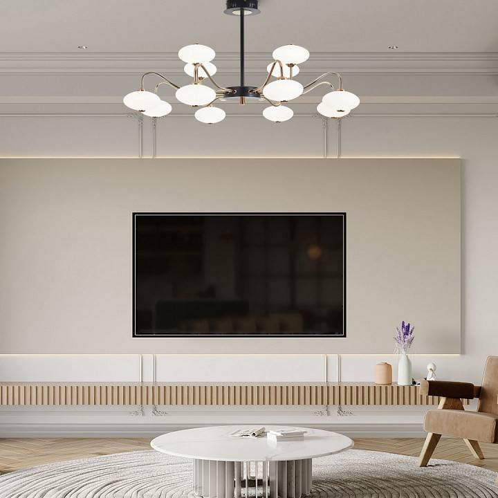 Люстра на штанге Arte Milano Neapolis 273908/12 BK/GD