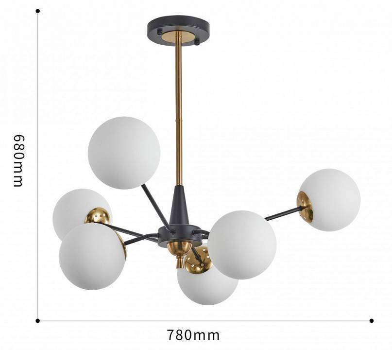 Люстра на штанге Arte Milano Neapolis 279808/6 BK/GD