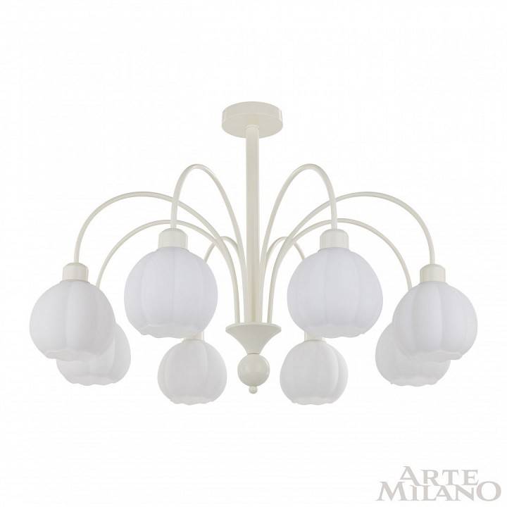 Люстра на штанге Arte Milano AM-Napoli 8 ламп D800 слоновая кость 315066/D800/8 IV