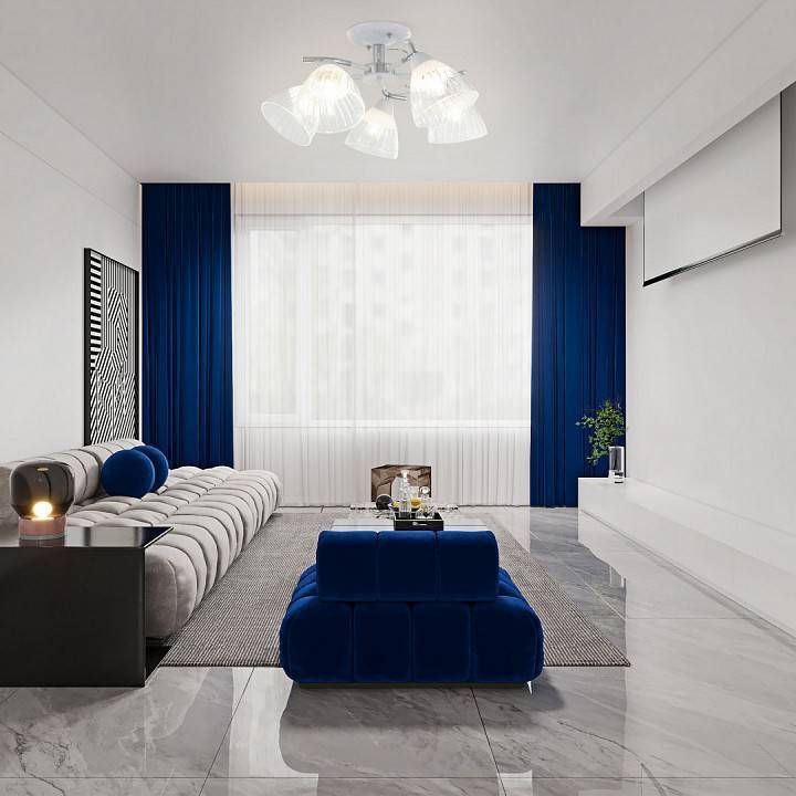 Люстра на штанге Arte Milano Napoli 5 ламп 320306/5 WT+CR