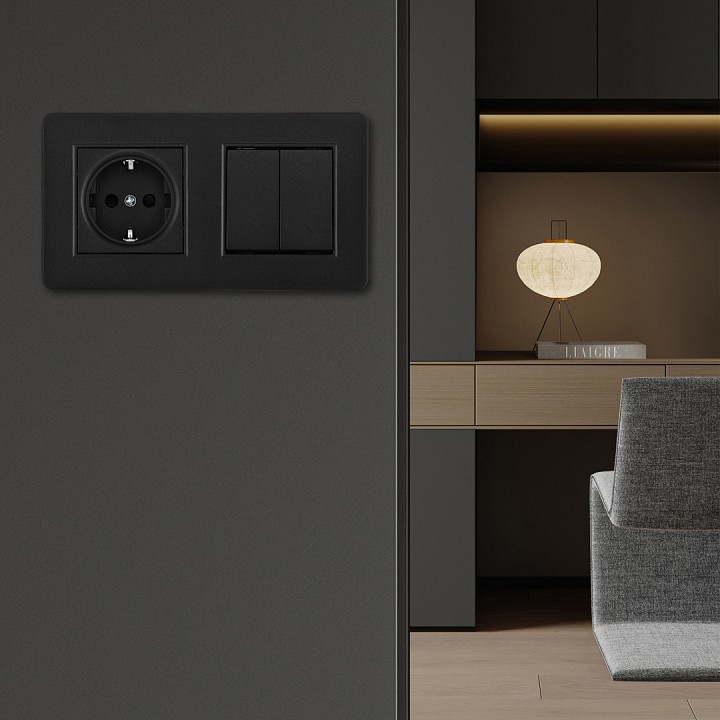 Блок с выключателями двухклавишными Arte Milano SET16-2 SET16-2-40-1-30-2 black