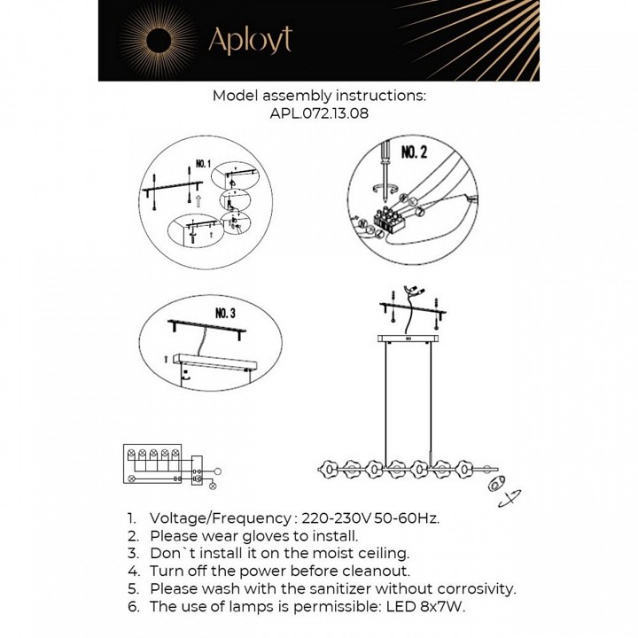 Подвесной светильник Aployt Klarissa APL.072.13.08