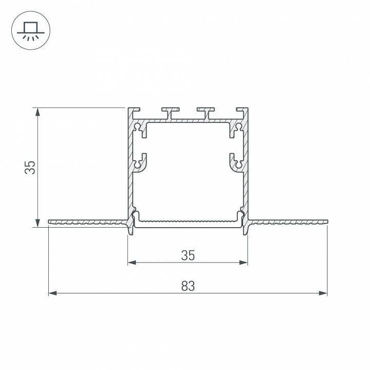 Соединитель угловой L-образный накладной Arlight S-LUX 030096
