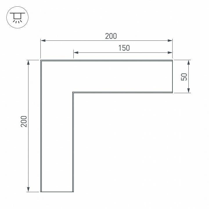 Соединитель угловой L-образный накладной Arlight S-LUX 030116