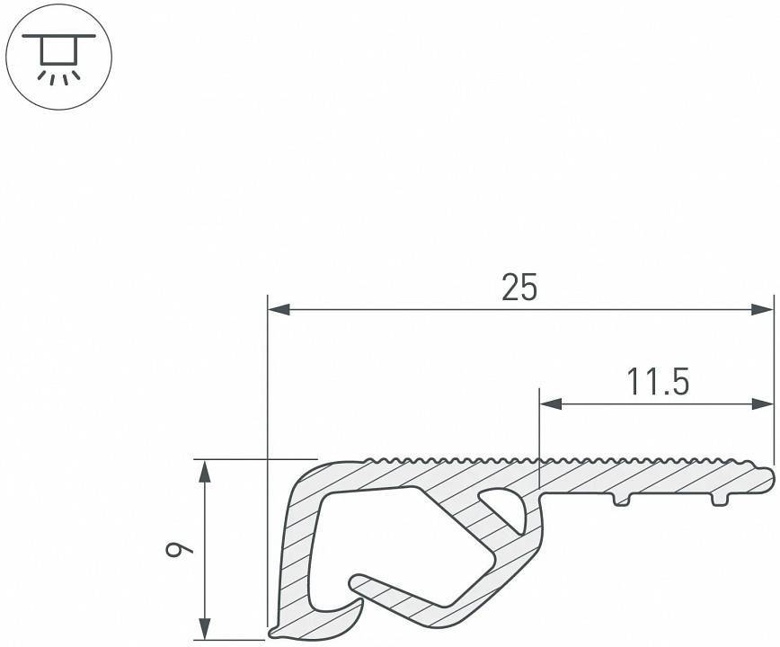 Профиль для контурной подсветки натяжного потолка Arlight  039517