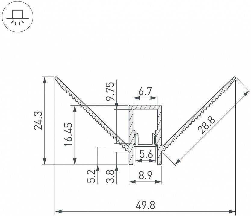 Профиль встраиваемый угловой внешний Arlight ARH-DECORE 043162