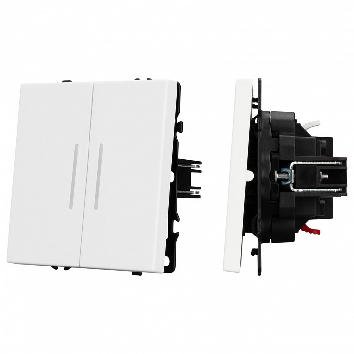 Выключатель проходной двухклавишный без рамки Arlight SWT 054240