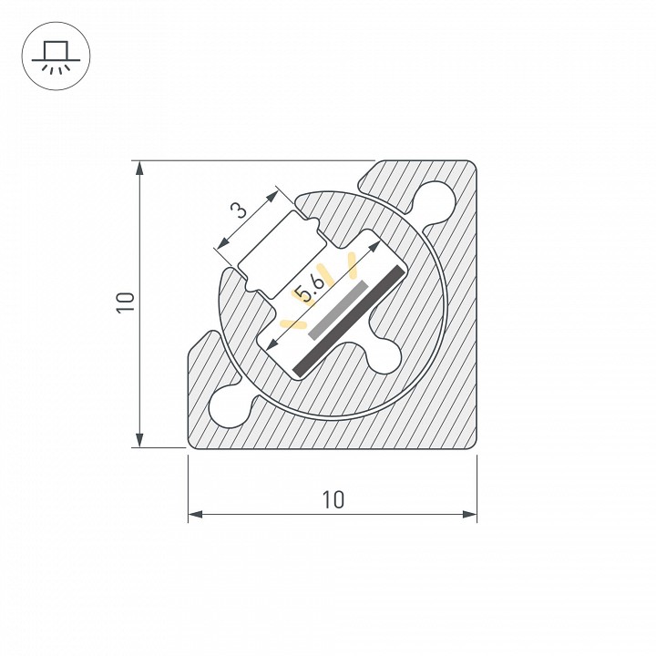 Короб накладной угловой внутренний Arlight SL-KANT 055331