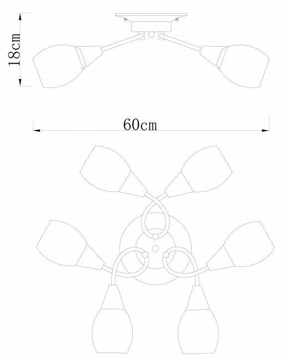 Потолочная люстра Arte Lamp Penny 6 ламп A2701PL-6CC