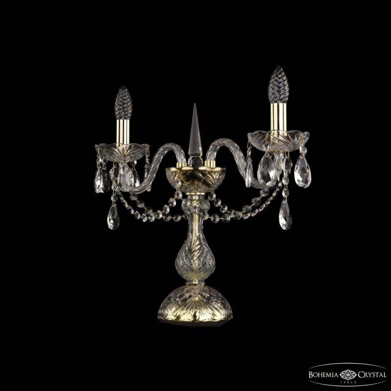 Настольная лампа декоративная Bohemia Ivele Crystal 1402 1402L/2/141-39 G