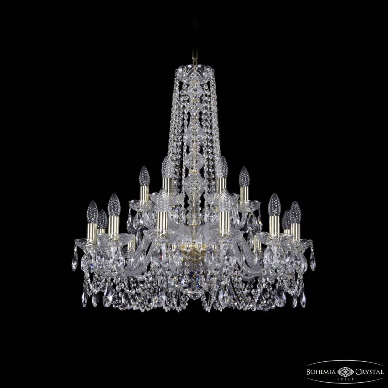 Подвесная люстра Bohemia Ivele Crystal 1402 1402/12+6/240/h-75 G