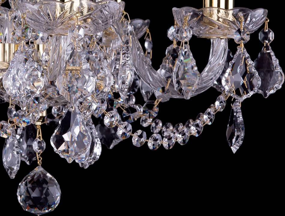 Подвесная люстра Bohemia Ivele Crystal 1402 1402/5/141/G/Leafs